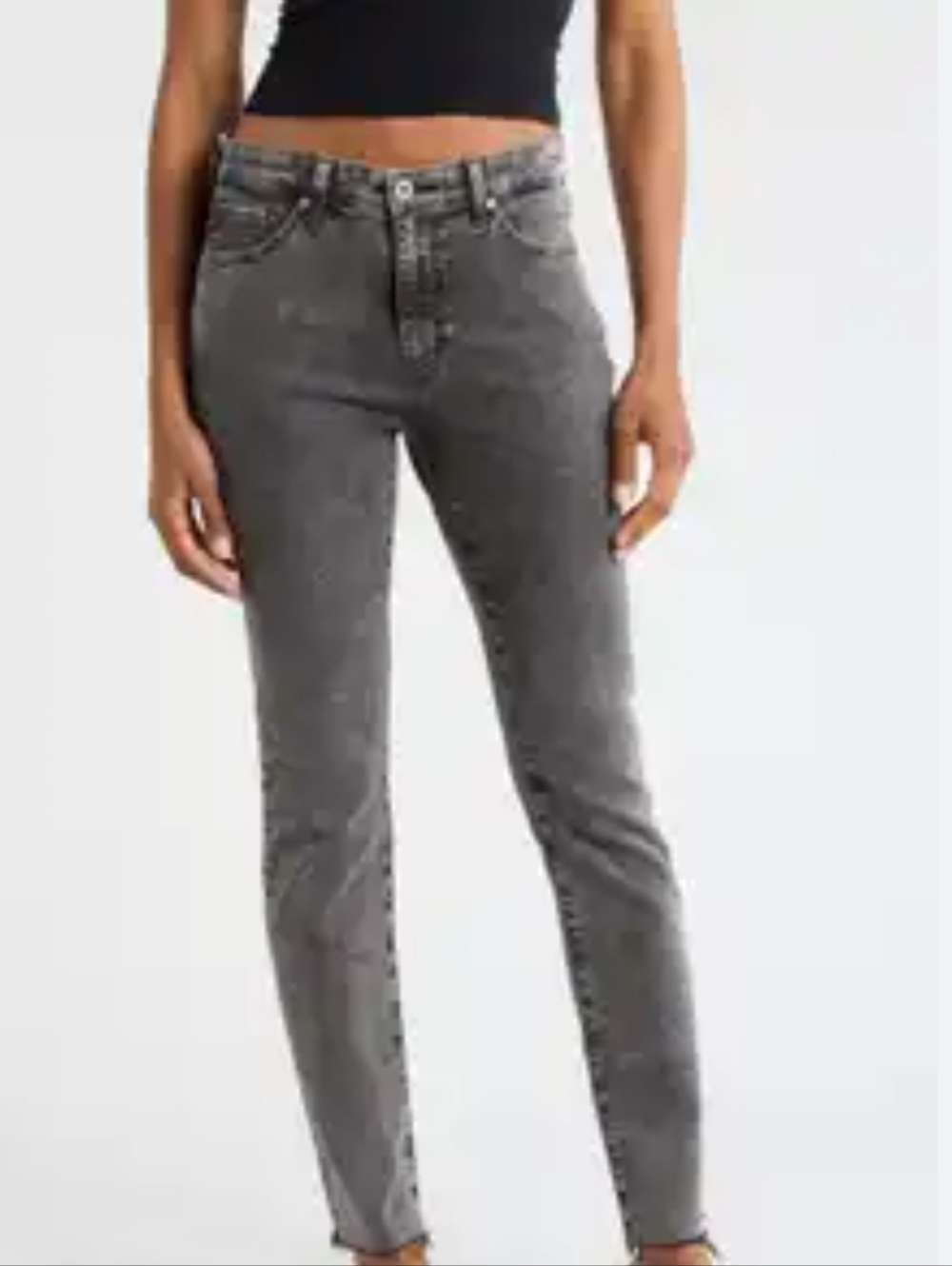 Liverpool The Skinny Jeans Gray Wash Mid Rise Stretch Denim Size 10
